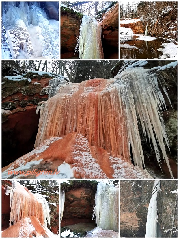 Ледопады 1 и 2 Краулюкална, Яняварту Jāņavārtu (Sarkanais) leduskritums.